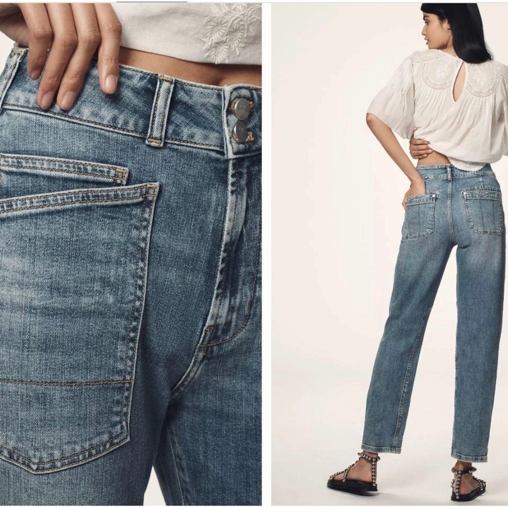 Anthropologie Pilcro Wanderer Midrise Relaxed Jeans Medium Wash 25 - Picture 2 of 8